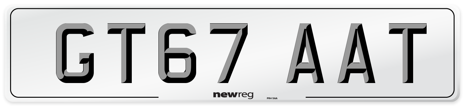 GT67 AAT Number Plate from New Reg